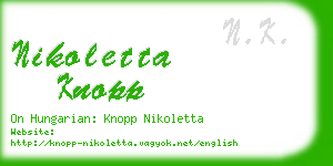 nikoletta knopp business card